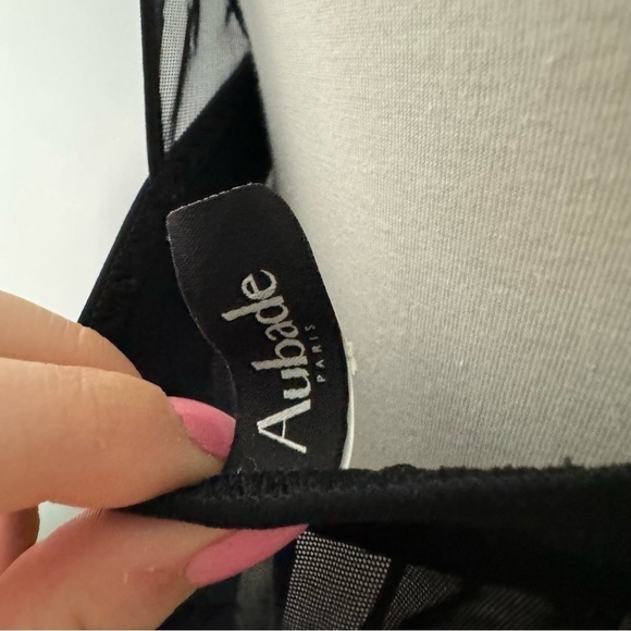 Aubade Paris French  lingerie gothic babydoll mesh slip/ top M - Picture 6 of 6